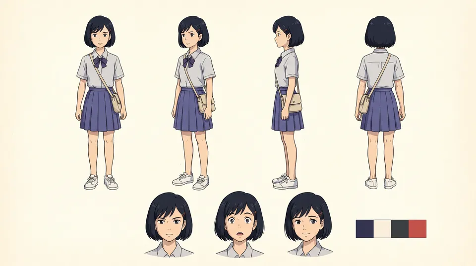 Rin — model sheet, v3